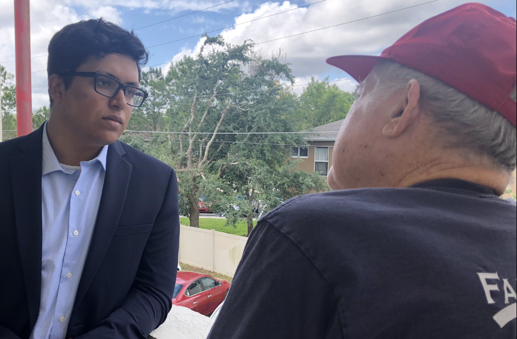 Armani Salado and potential voter MA